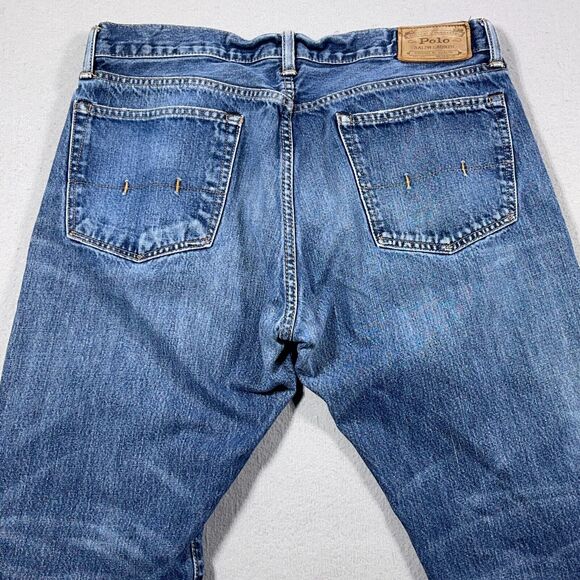 Polo Ralph Lauren Jeans Men 33x30 Relaxed‎ Straight Denim Blue Tag 33x32 - Picture 10 of 14